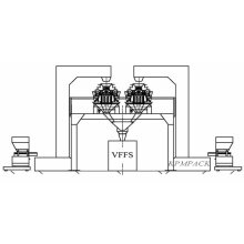 Máquina de embalagem automática com pesador Multihead